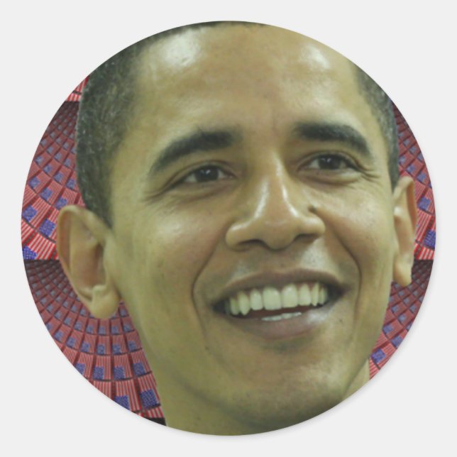 Barack Obama's Face Classic Round Sticker (Front)