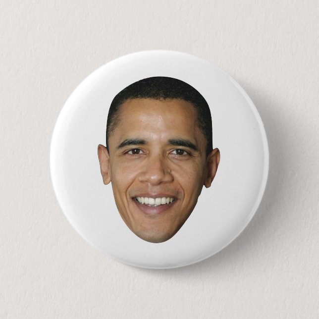 Barack Obama's Face Pinback Button (Front)