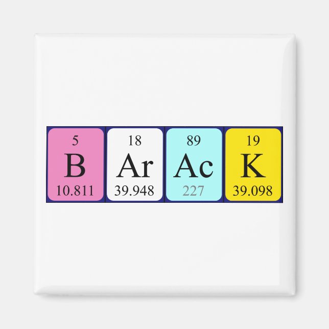 Barack periodic table name magnet (Front)