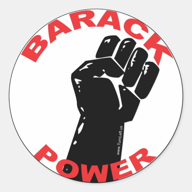 BARACK POWER CLASSIC ROUND STICKER (Front)