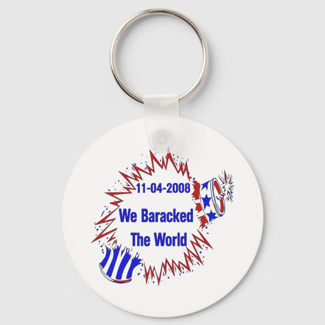 Baracked The World Keychain (Front)