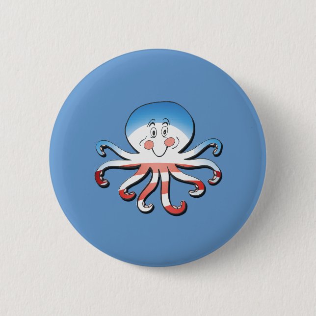 BARACKTOPUS PINBACK BUTTON (Front)