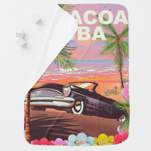 Baracoa Cuba auto travel poster Baby Blanket