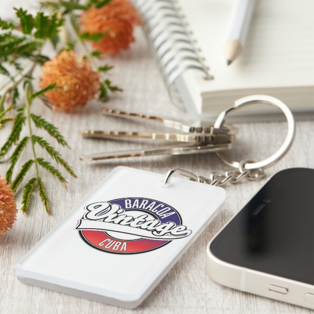 Baracoa cuba vintage logo keychain (Front Right)