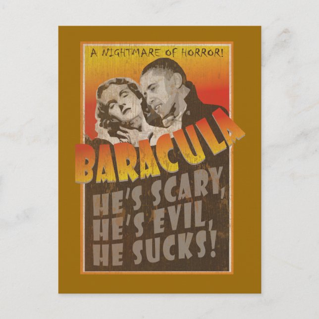 Baracula - Barack Obama Movie Poster Postcard (Front)