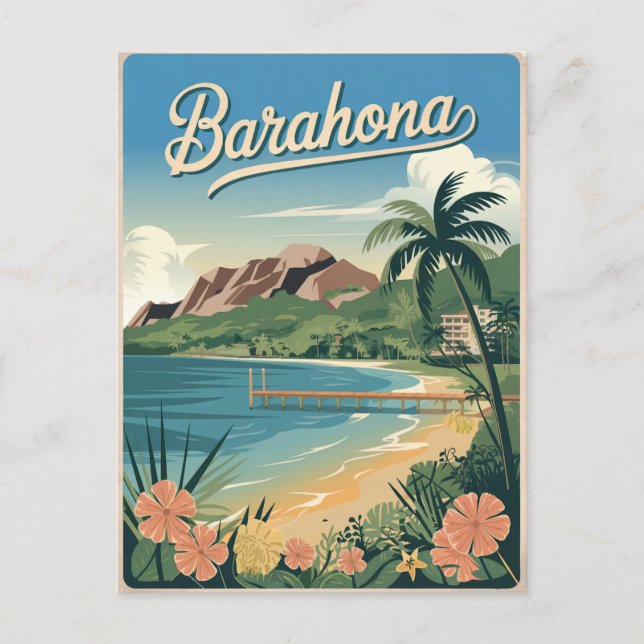 Barahona Dominican Republic Vintage  Postcard (Front)