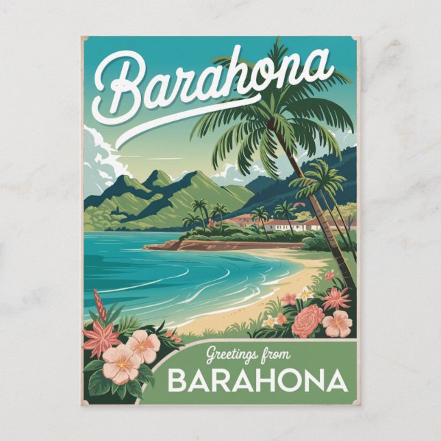 Barahona Dominican Republic vintage Postcard (Front)