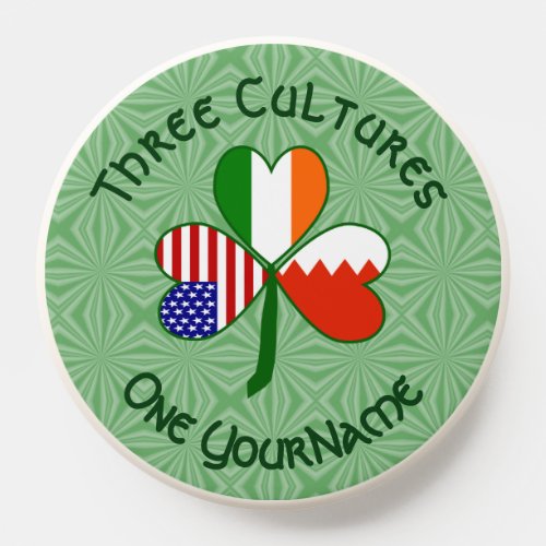 Baraini Irish USA Flags Shamrock Personalized  PopSocket