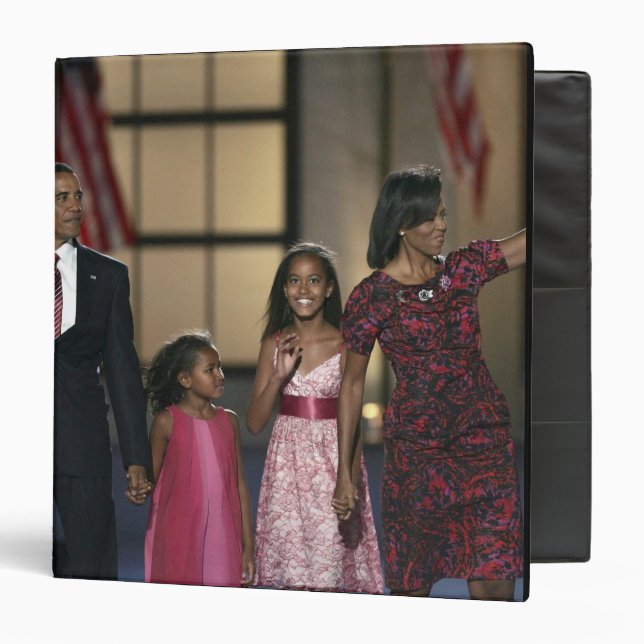 Barak Obama family wave at the last night of Binder (Front/Inside)