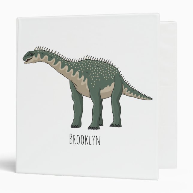 Barapasaurus cartoon illustration  3 ring binder (Front/Inside)