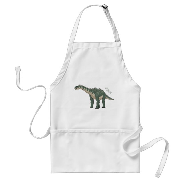 Barapasaurus cartoon illustration  adult apron (Front)