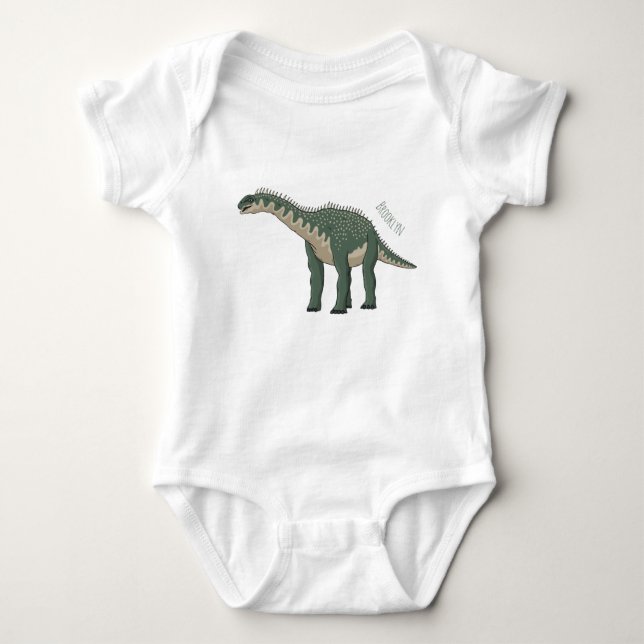 Barapasaurus cartoon illustration  baby bodysuit (Front)