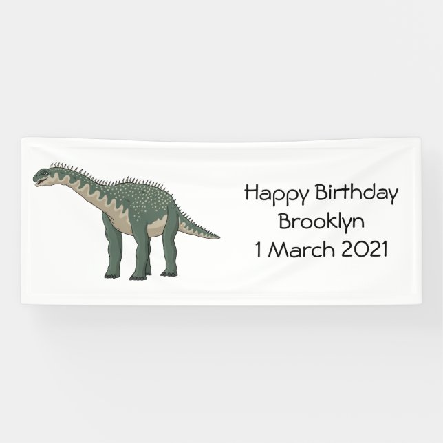 Barapasaurus cartoon illustration banner (Horizontal)