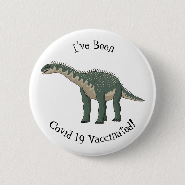 Barapasaurus cartoon illustration button (Front)
