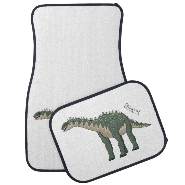 Barapasaurus cartoon illustration car floor mat (Set)
