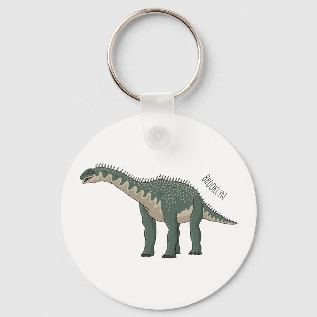 Barapasaurus cartoon illustration keychain (Front)