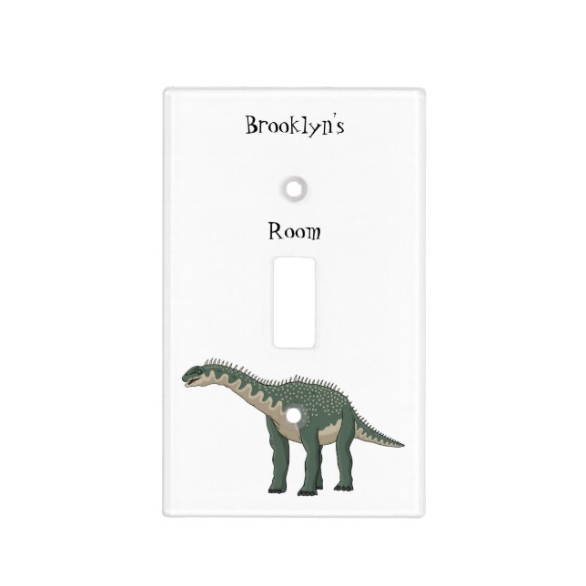 Barapasaurus cartoon illustration light switch cover (Front)