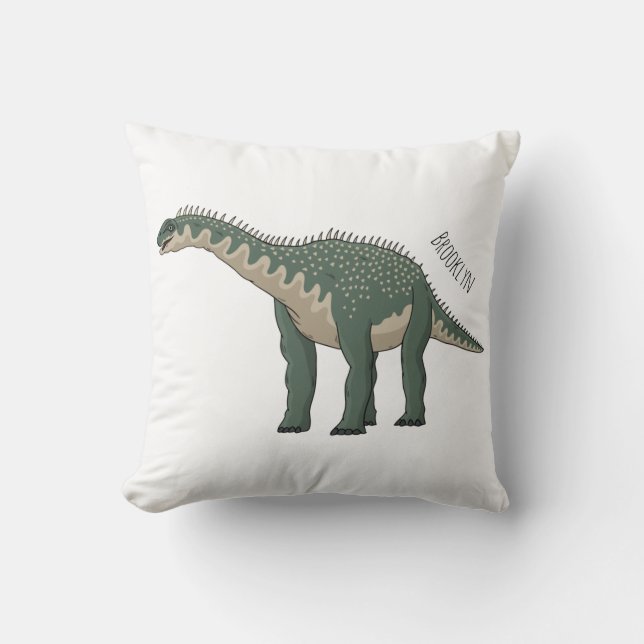 Barapasaurus cartoon illustration  throw pillow (Front)