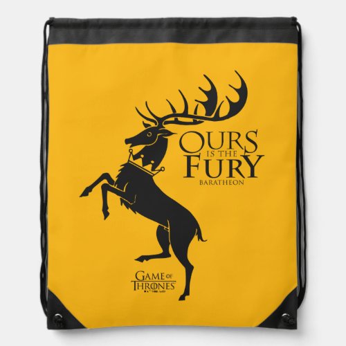 Baratheon Sigil _ Ours is the Fury Drawstring Bag