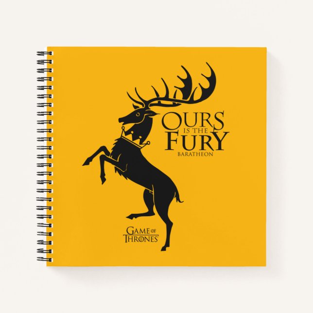 Baratheon Sigil - Ours is the Fury Notebook (Front)