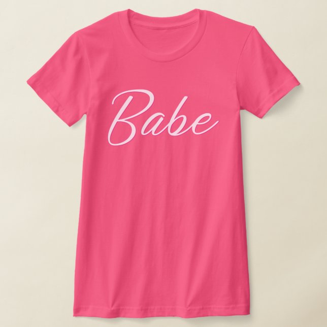 BARB Hot Pink Doll Themed Bride Babe Bachelorette  T-Shirt (Laydown)