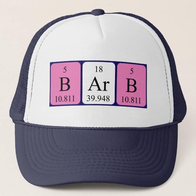 Barb periodic table name hat (Front)