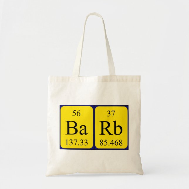 Barb periodic table name tote bag (Front)
