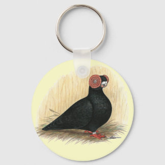 Barb Pigeon Standard Black Keychain