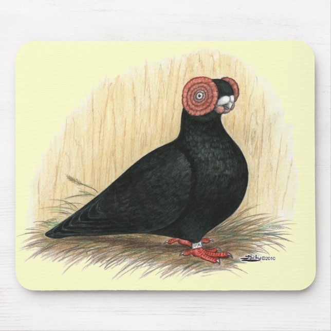 Barb Pigeon Standard Black Mouse Pad (Front)