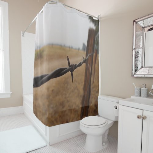 Barb Wire Fence Shower Curtain