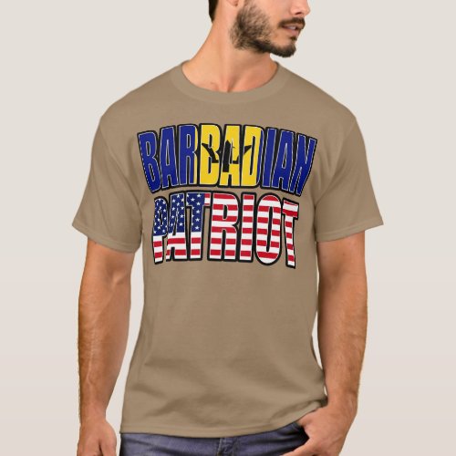 Barbadian American Patriot Pride Heritage Flag Gif T_Shirt