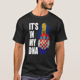 Barbadian And Croatian Mix DNA Heritage Flag Premi T-Shirt