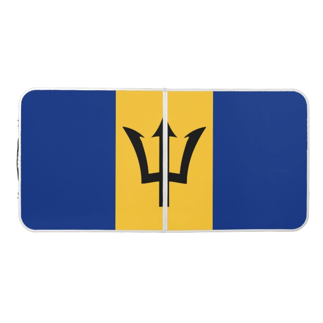 Barbadian Flag (Barbados) (Bajan) Beer Pong Table (Top)