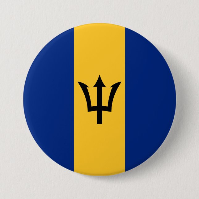 Barbadian Flag (Barbados) (Bajan) Button (Front)