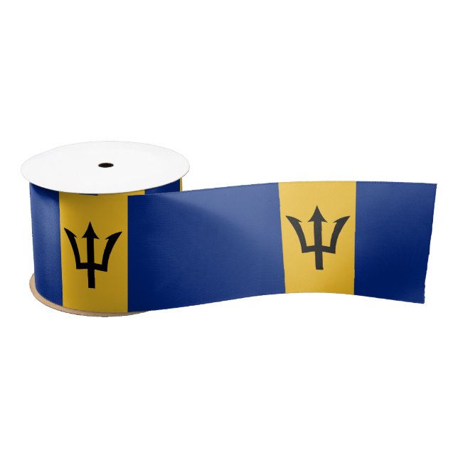 Barbadian Flag (Barbados) (Bajan) Satin Ribbon (Spool)
