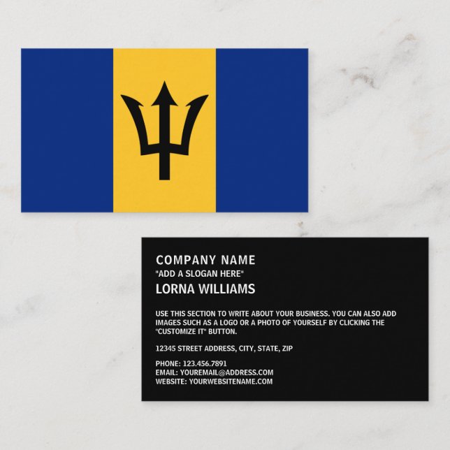 Barbadian Flag, Flag of Barbados Business Card (Front/Back)