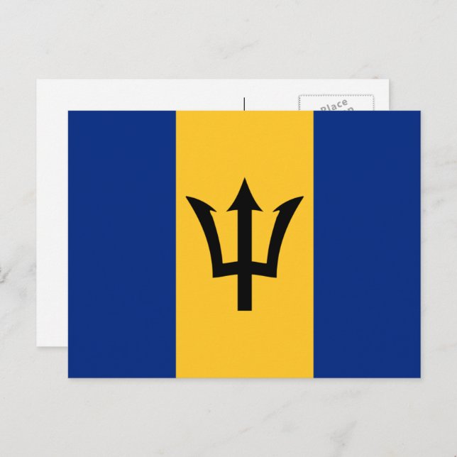 Barbadian Flag, Flag of Barbados Postcard (Front/Back)