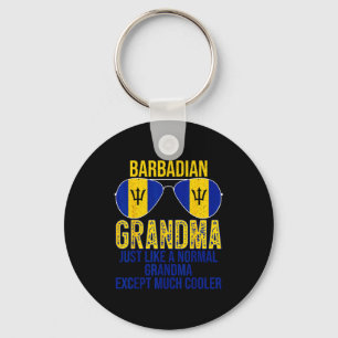 Barbadian grandma barbados flag sunglasses mother' keychain