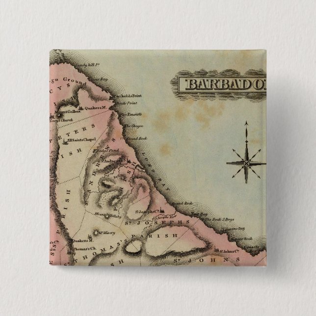 Barbadoes 2 pinback button (Front)