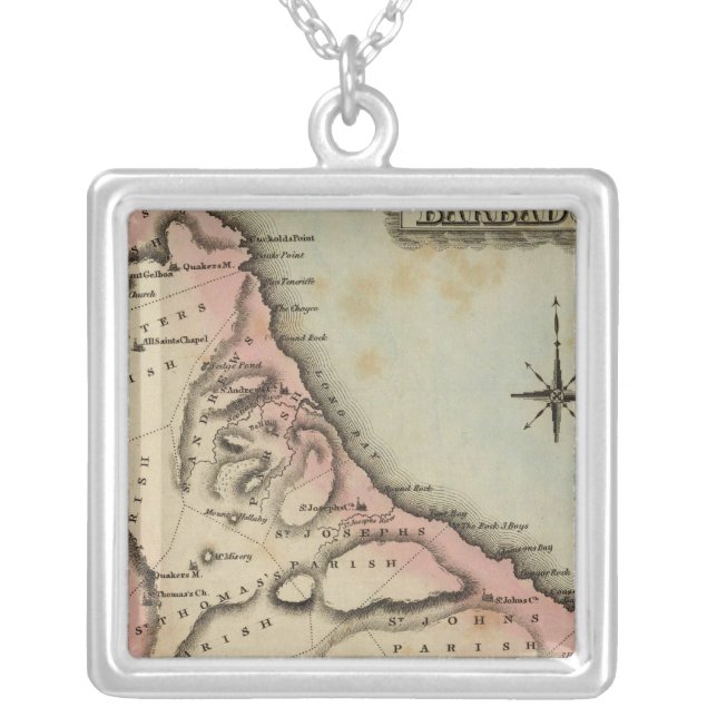 Barbadoes 2 silver plated necklace (Front)