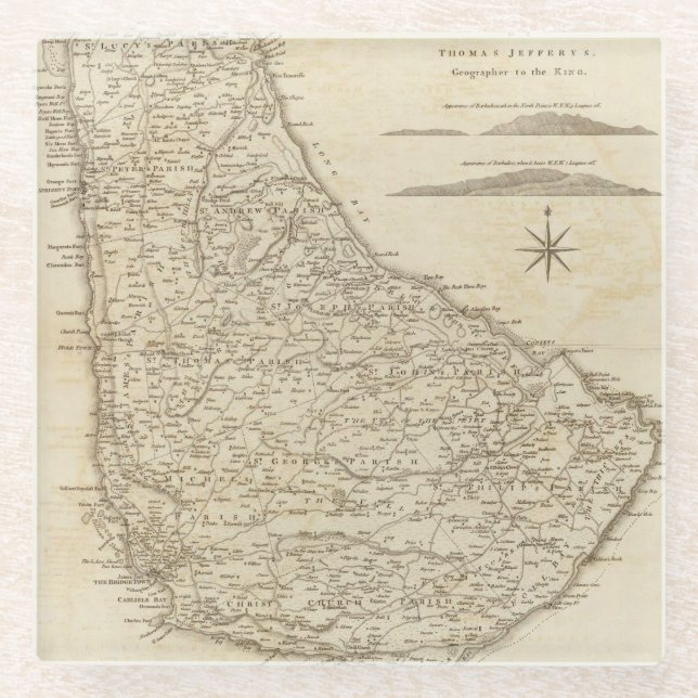 Barbadoes Glass Coaster (Front)