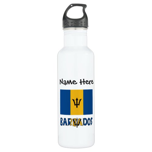 Barbados and Barbadian Flag Personalized  Stainless Steel Water Bottle