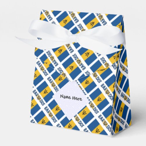 Barbados and Barbadian Flag Tiled with Your Name Favor Boxes