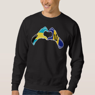 Barbados Bahamas Flag Barbadian Bahamians Heart Sweatshirt