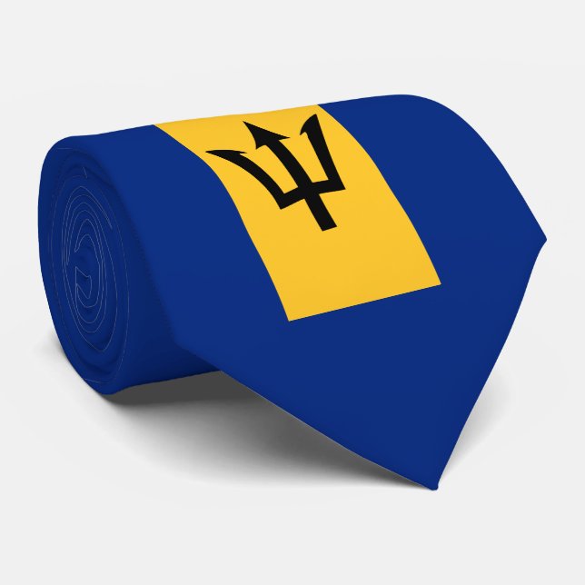 Barbados Bajan Flag Barbadian Caribbean Neck Tie (Rolled)