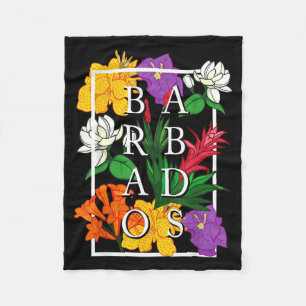 Barbados Bajan Wildflower Pride Floral Fleece Blanket