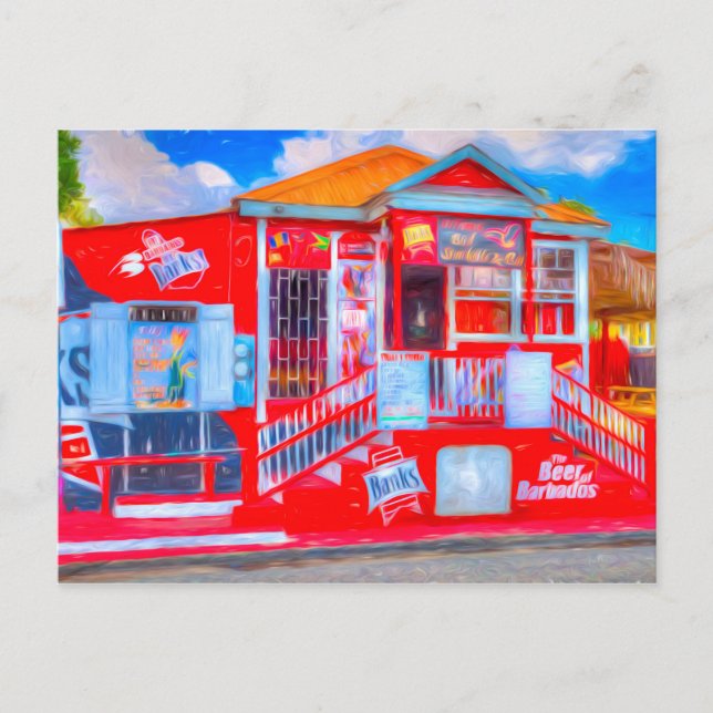Barbados Bar Art  Postcard (Front)