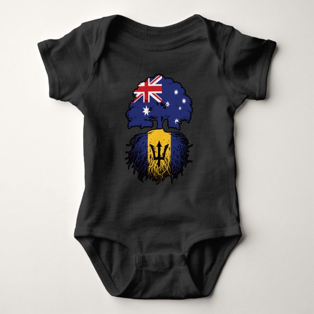 Barbados Barbadian Australian Australia Tree Roots Baby Bodysuit (Front)
