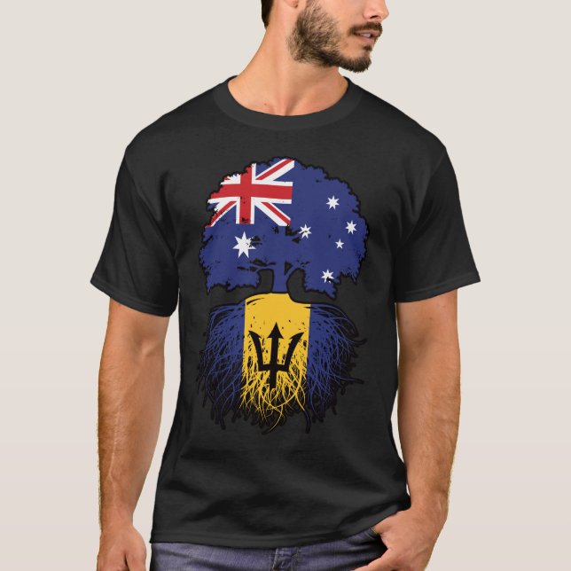 Barbados Barbadian Australian Australia Tree Roots T-Shirt (Front)