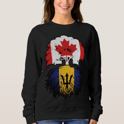 Barbados Barbadian Canadian Canada Tree Roots Flag Sweatshirt